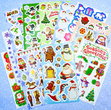 christmas festive kids child childrens sticker stickers sheet cute kawaii fun uk gift gifts stocking fillers cheap bargain colourful glossy flat sheets pack present