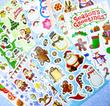 christmas festive kids child childrens sticker stickers sheet cute kawaii fun uk gift gifts stocking fillers cheap bargain colourful glossy flat sheets pack present