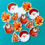 resin acrylic festive autumn winter christmas fb flat back flatback flatbacks planar planars uk cute kawaii craft supplies santa face squirrel gingerbread house cottage mug reindeer cocoa rudolph