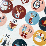 advent calendar round number sticker stickers sheets numbers 1 to 24 big 45mm glossy uk stationery cute kawaii calendars