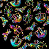 metal metallic rainbow titanium charm charms ornate pretty pendant pendants squid kraken octopus sloth sloths bat bats uk cute kawaii craft supplies jewellery making