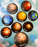 LARGE PLANETS Sticker Seals 38mm Set of 8/16/32