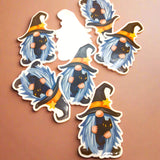 gnome gnomes gonk gonks halloween spooky grey purple black cat cats witch hat beard orange star uk cute kawaii resins fb fbs flatback flat back planar embellishment bow supplies craft