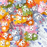 acrylic resin baby kawaii deer flatback flat back fb fbs embellishment christmas festive pretty cute craft supplies yellow orange blue pink green uk