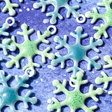 glitter snowflake snow flake snowflakes enamel metal white charm charms christmas festive glittery mint green blue large uk craft supplies pendant cute kawaii