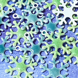 glitter snowflake snow flake snowflakes enamel metal white charm charms christmas festive glittery mint green blue large uk craft supplies pendant cute kawaii