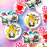 cute gnome gnomes gonk gonks acrylic large big planar flatback flat back fb fbs resins cute kawaii craft supplies uk red pink heart hearts love valentine bee bees happy kind round trio festive christmas elves fairy lights