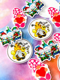 cute gnome gnomes gonk gonks acrylic large big planar flatback flat back fb fbs resins cute kawaii craft supplies uk red pink heart hearts love valentine bee bees happy kind round trio festive christmas elves fairy lights