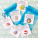 pocket hug hugs cute kawaii anxiety kindness mental health gift gifts little stocking filler fillers kids frog cat penguin bear puppy fun pretty present ideas bunny rabbit mini small gift wrapped animal animals