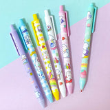 kawaii bunny bunnies rabbit rabbits slim slimline black gel ink pen pens cute kawaii uk stationery gift gifts pink mint blue lilac purple white pretty stocking filler fillers click fineline fine line lines