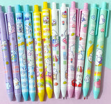 kawaii bunny bunnies rabbit rabbits slim slimline black gel ink pen pens cute kawaii uk stationery gift gifts pink mint blue lilac purple white pretty stocking filler fillers click fineline fine line lines