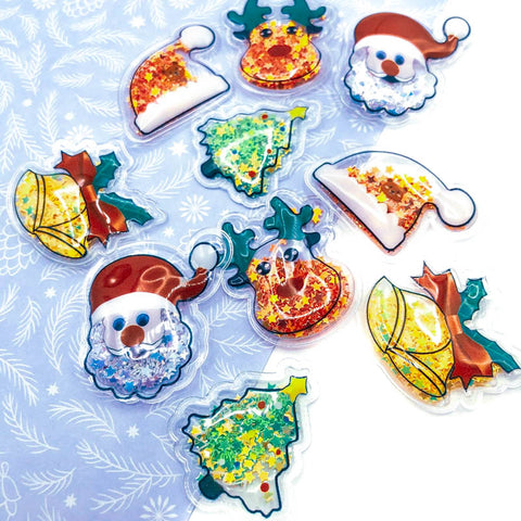 To Clear- just 15p! CHRISTMAS SHAKERS Clear Plastic Sequin - 5 Festive Designs