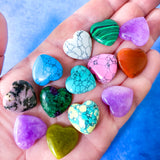 worry stone pocket stones gemstone gem hug comfort worry palm hand heart hearts shape shaped uk cute kawaii gift gifts magical amethyst howlite rhodonite serpentine ruby in zoisite red jasper magnesite crackle quartz green obsidian glass stocking filler fillers