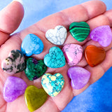 worry stone pocket stones gemstone gem hug comfort worry palm hand heart hearts shape shaped uk cute kawaii gift gifts magical amethyst howlite rhodonite serpentine ruby in zoisite red jasper magnesite crackle quartz green obsidian glass stocking filler fillers