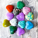 worry stone pocket stones gemstone gem hug comfort worry palm hand heart hearts shape shaped uk cute kawaii gift gifts magical amethyst howlite rhodonite serpentine ruby in zoisite red jasper magnesite crackle quartz green obsidian glass stocking filler fillers