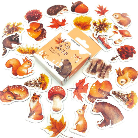 Last few- just £1.90! Autumn Woodland Sticker Flakes Mini Box of 46