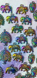 rainbow titanium metal alloy charm charms pendant colours bright dark deep ombre elephant elephants owl owls flying sitting small large peacock peacocks uk craft supplies shop cute kawaii bright