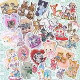 cute kawaii kitsch retro animal animals laptop glossy sticker stickers set bundle cat cats lamb lambs dog dogs deer bunny rabbit rabbits pretty girl girls uk stationery planner supplies addict bear bears pastel colours big large decorative
