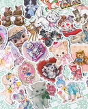 cute kawaii kitsch retro animal animals laptop glossy sticker stickers set bundle cat cats lamb lambs dog dogs deer bunny rabbit rabbits pretty girl girls uk stationery planner supplies addict bear bears pastel colours big large decorative