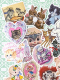 cute kawaii kitsch retro animal animals laptop glossy sticker stickers set bundle cat cats lamb lambs dog dogs deer bunny rabbit rabbits pretty girl girls uk stationery planner supplies addict bear bears pastel colours big large decorative