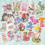 cute kawaii kitsch retro animal animals laptop glossy sticker stickers set bundle cat cats lamb lambs dog dogs deer bunny rabbit rabbits pretty girl girls uk stationery planner supplies addict bear bears pastel colours big large decorative