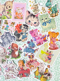 cute kawaii kitsch retro animal animals laptop glossy sticker stickers set bundle cat cats lamb lambs dog dogs deer bunny rabbit rabbits pretty girl girls uk stationery planner supplies addict bear bears pastel colours big large decorative