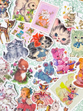 cute kawaii kitsch retro animal animals laptop glossy sticker stickers set bundle cat cats lamb lambs dog dogs deer bunny rabbit rabbits pretty girl girls uk stationery planner supplies addict bear bears pastel colours big large decorative