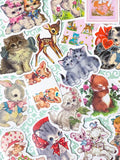 cute kawaii kitsch retro animal animals laptop glossy sticker stickers set bundle cat cats lamb lambs dog dogs deer bunny rabbit rabbits pretty girl girls uk stationery planner supplies addict bear bears pastel colours big large decorative