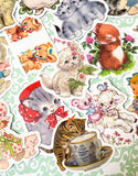 cute kawaii kitsch retro animal animals laptop glossy sticker stickers set bundle cat cats lamb lambs dog dogs deer bunny rabbit rabbits pretty girl girls uk stationery planner supplies addict bear bears pastel colours big large decorative