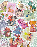 cute kawaii kitsch retro animal animals laptop glossy sticker stickers set bundle cat cats lamb lambs dog dogs deer bunny rabbit rabbits pretty girl girls uk stationery planner supplies addict bear bears pastel colours big large decorative