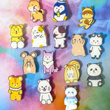 cute kawaii acrylic plastic pin brooch brooches pins badge badges animal animals fun kids stocking fillers gift gifts uk cat cats dog dogs fox hamster gerbil bear bears penguin penguins panda pandas squirrel raccoon raccoons mouse mice present ideas small little bargain
