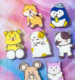 cute kawaii acrylic plastic pin brooch brooches pins badge badges animal animals fun kids stocking fillers gift gifts uk cat cats dog dogs fox hamster gerbil bear bears penguin penguins panda pandas squirrel raccoon raccoons mouse mice present ideas small little bargain