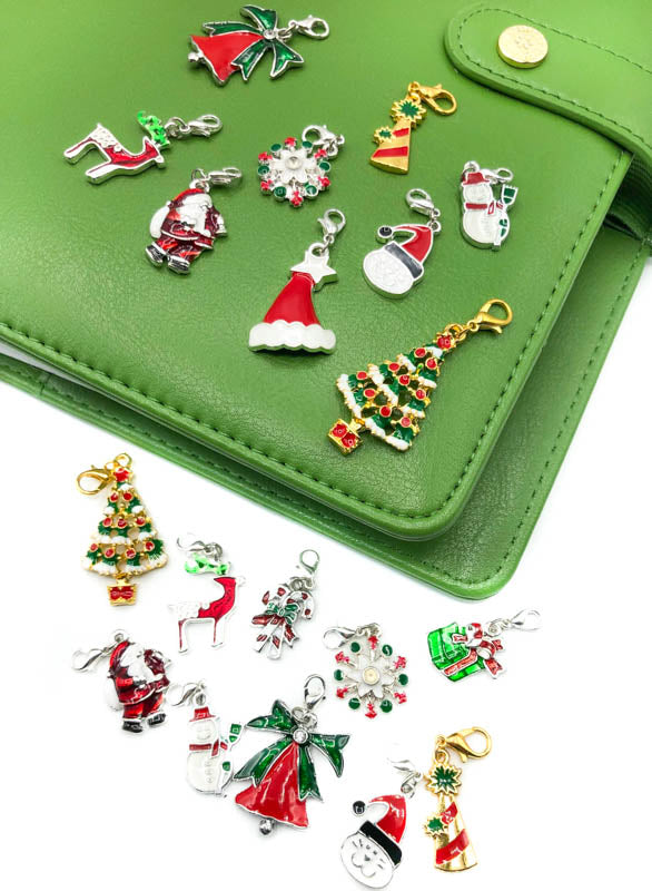 planner clip clips charm charms christmas festive cat santa snowflake rhinestone silver gold clips tree deer reindeer hat snowman candy cane uk gifts handmade planning planner addict presents stocking filler fillers her