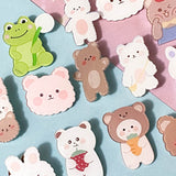 spring pastel colours colour pretty kawaii cute acrylic brooch brooches pin pins badge badges bargain gift gifts bunny rabbit easter frog bear bears frogs uk gift present easter springtime