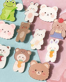 spring pastel colours colour pretty kawaii cute acrylic brooch brooches pin pins badge badges bargain gift gifts bunny rabbit easter frog bear bears frogs uk gift present easter springtime
