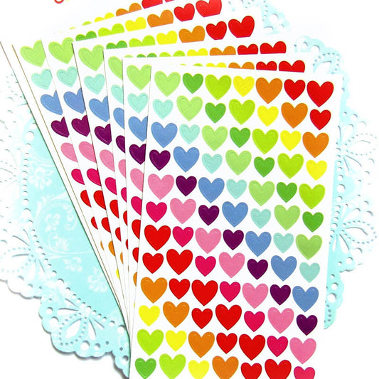 Rainbow Heart Stickers HEART 84 Mini Hearts