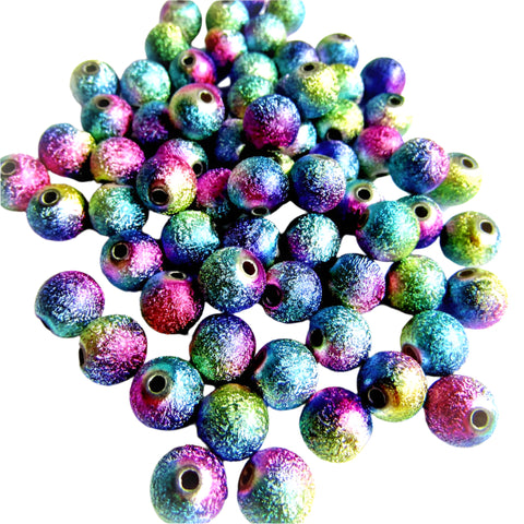 rainbow stardust glitter acrylic beads 4mm 6mm 8mm and 10mm uk cute kawaii craft supplies small medium large glittery ombre bead