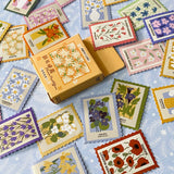 FLOWER MARKET Floral Stamps Stickers Box of 46/Half set 23 Slight Seconds