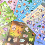 cute kawaii sticker stickers season seasons autumn winter spring summer stationery sheet sheets pack uk planner addict animal animals snow jungle cherry blossom bunny bear pig cat