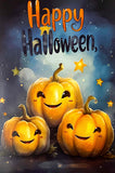 magic magical kawaii cute colourful bright vivid postcard postcards individual single card cards post beautiful uk stationery shop halloween spooky pumpkin pumpkins witch witches bat bats haunted house lantern lights orange blue special