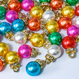 pearl pearly bauble charm charms acrylic rhinestone rhinestones sparkly blue yellow gold green white red pink orange christmas festive baubles sparkly uk cute kawaii craft supplies shop store