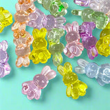 large big statement bunny rabbit rabbits bunnies easter spring bead beads acrylic plastic clear transparent 25mm uk cute kawaii jewellery making lemon yellow lime green pink purple lilac blue peach shop supplies craft