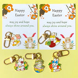 easter spring cute kawaii enamel charm charms pendants keyring keyring key chain clip clips bag charm charms gift gifts bunny rabbit rabbits bunnies pocket present strawberry carrot flower flowers floral uk stationery shop store
