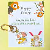 easter spring cute kawaii enamel charm charms pendants keyring keyring key chain clip clips bag charm charms gift gifts bunny rabbit rabbits bunnies pocket present strawberry carrot flower flowers floral uk stationery shop store