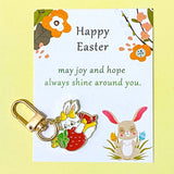 easter spring cute kawaii enamel charm charms pendants keyring keyring key chain clip clips bag charm charms gift gifts bunny rabbit rabbits bunnies pocket present strawberry carrot flower flowers floral uk stationery shop store