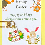 easter spring cute kawaii enamel charm charms pendants keyring keyring key chain clip clips bag charm charms gift gifts bunny rabbit rabbits bunnies pocket present strawberry carrot flower flowers floral uk stationery shop store
