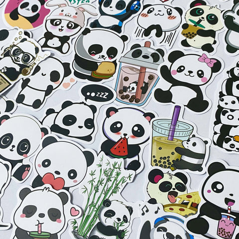 cute kawaii panda pandas laptop sticker stickers uk stationery addict planner supplies pretty fun adorable black and white bear bears stationery gift gifts