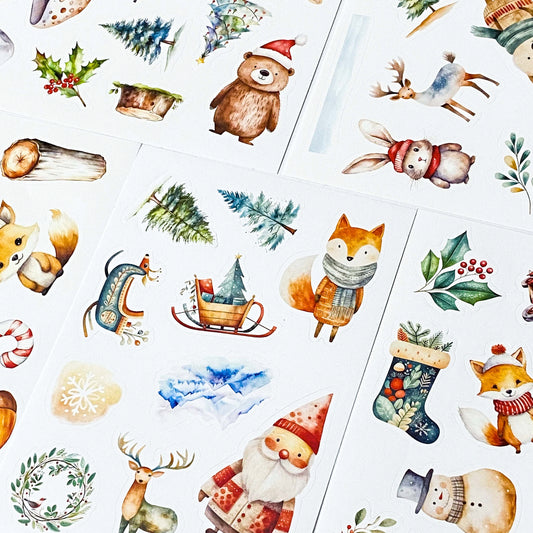 CHRISTMAS SEALS Sticker Sheets WOODLAND Theme Last few in Bundles