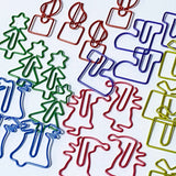 paper clips festive christmas set of 6 jumbo bell santa claus father stocking present gift gifts candle tree metallic metal