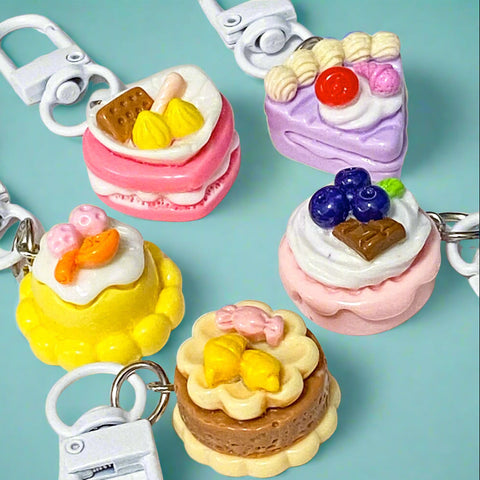 cake cakes cupcake gateau food and drink kawaii cute keyring key clip clips ring rings bag charm charms metal resin uk planner gift gifts pretty japanese